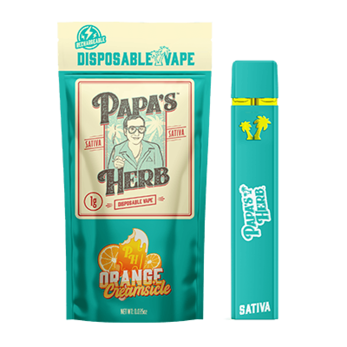 herb disposable vape Papa's Herb | Orange Creamsicle | Disposable Vape | 1g | Bountiful Farms
