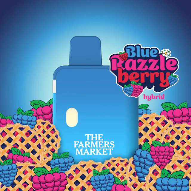 The Farmers Market Disposable Blue Razzleberry 1g (indica, disposables)