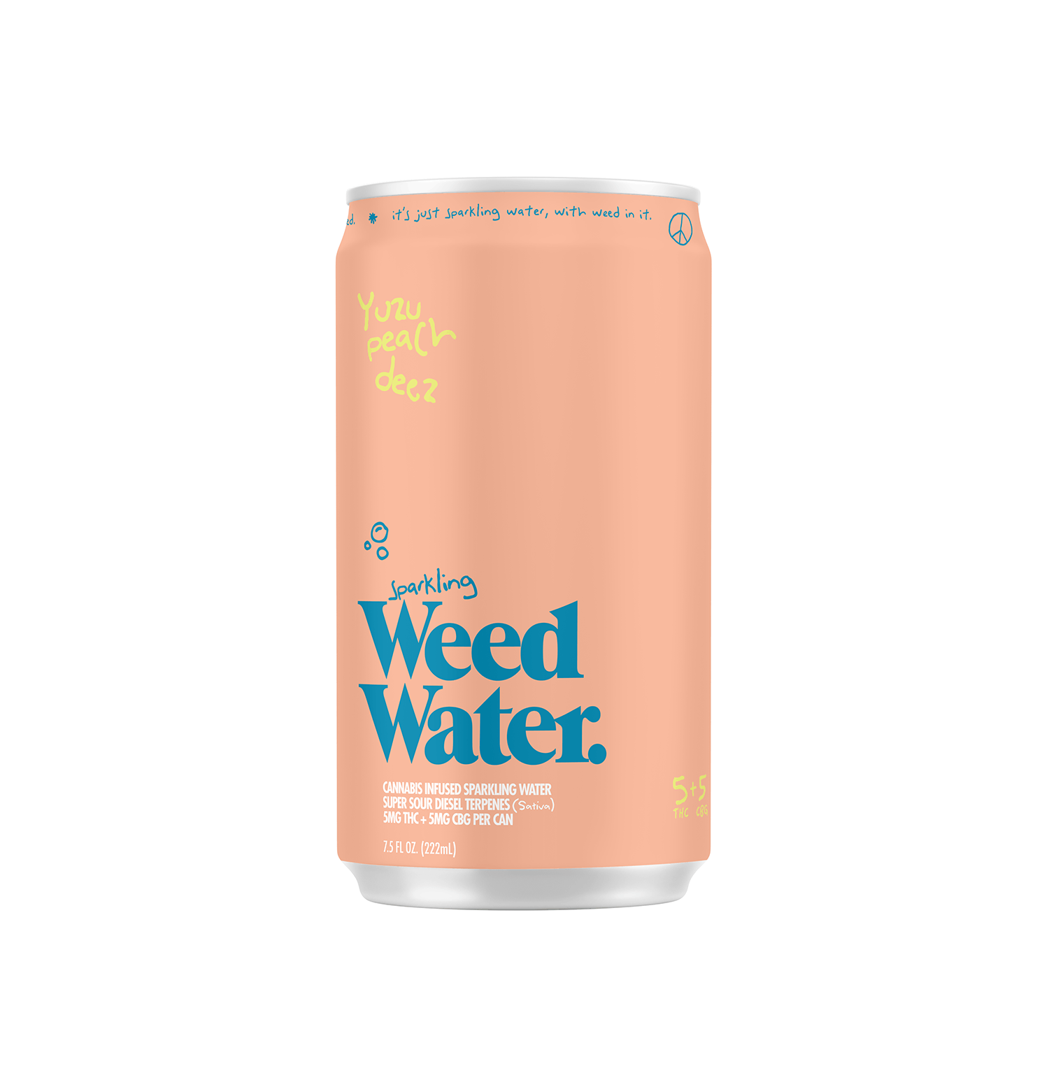 Beverages | Weed Water | Yuzu Peach Deez Seltzer | Single Can | 10mg