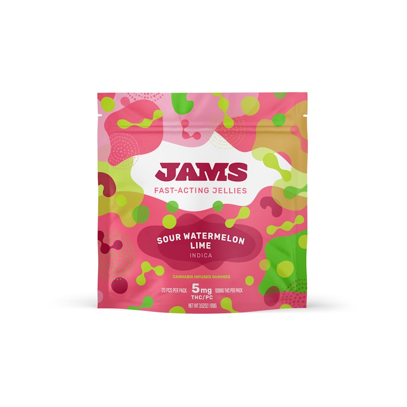JAMS Jellies Edibles: 20pk Sour Watermelon Lime (I) 100mg