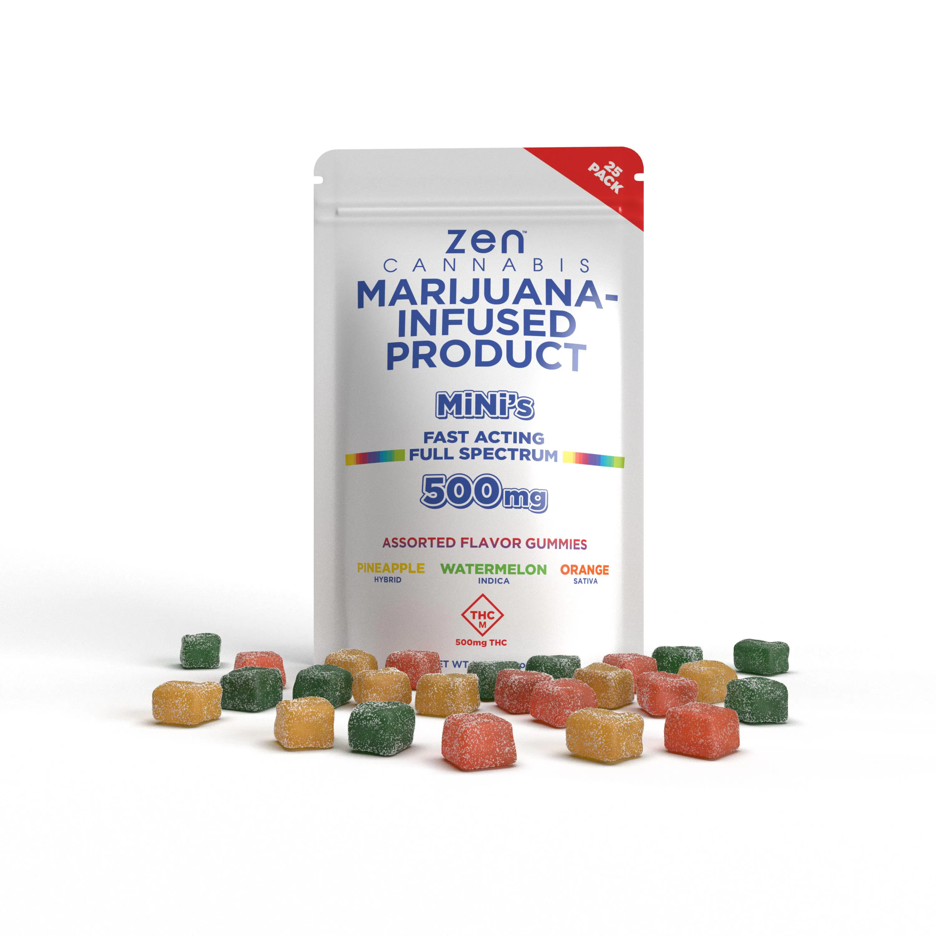 Zen | Gummies | Hybrid Assorted Minis 500mg | Flora Farms Springfield