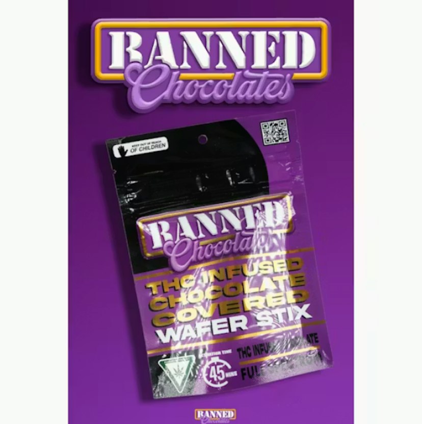 Banned | 200mg THC Chocolates | Chocolate Wafer Stix