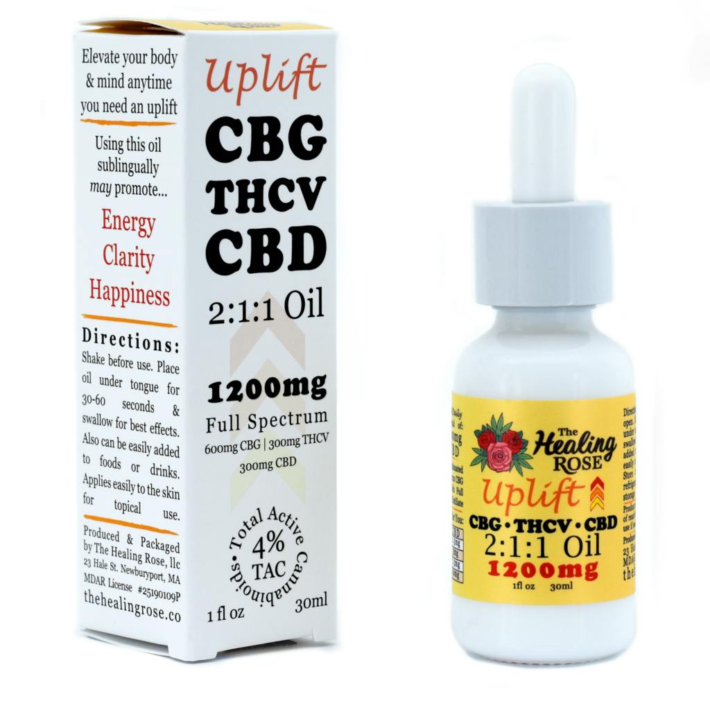 Healing Rose | Oil | Uplift | CBG:THCV:CBD - 2:1:1 | Full Spectrum | 1oz | 1200mg CBD