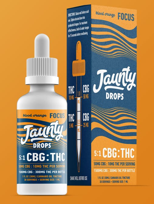 Focus Jaunty Drops | 300mg THC 1500mg CBG Per Bottle | Jaunty