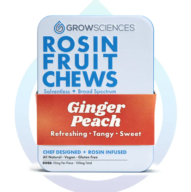 Grow Sciences Live Rosin Fruit Chews Ginger Peach 10pk/100mg (hybrid, 1g)