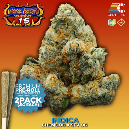 Certified Cultivators | Motorbreath 15 Pre-Roll (SSU) | 2pk | .5g | Indica-1