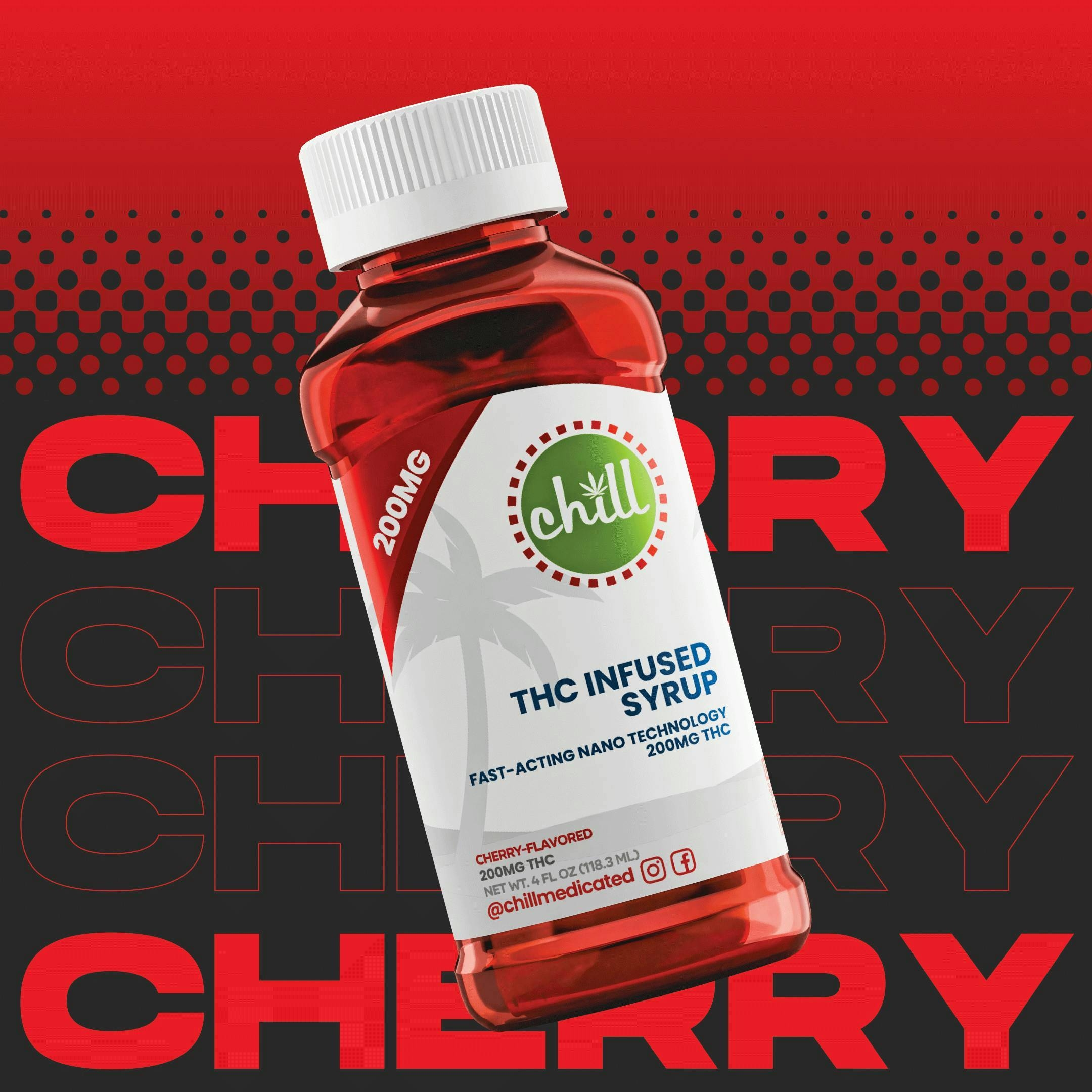 Cherry - Medicated Syrup 200MG by Chill Medicated – Edibles at Gatsby Cannabis