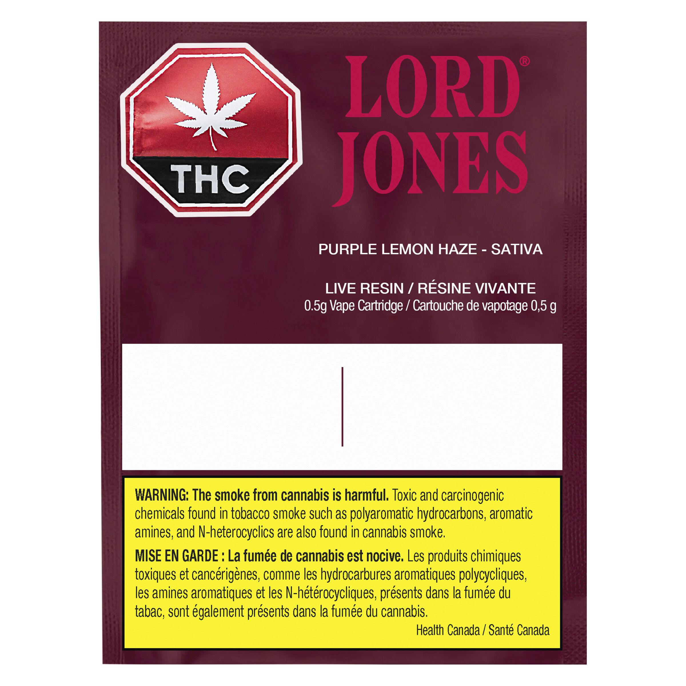 Lord jones - purple lemon haze pure live resin 510 vape