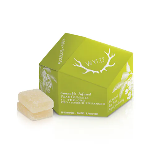 Wyld | Pear Hybrid Gummies 1:1 THC:CBG | 100mg (10pk)-active