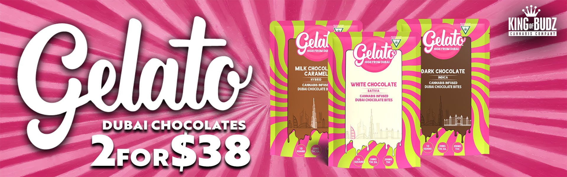 2 FOR $38 GELATO DUBAI CHOCOLATES