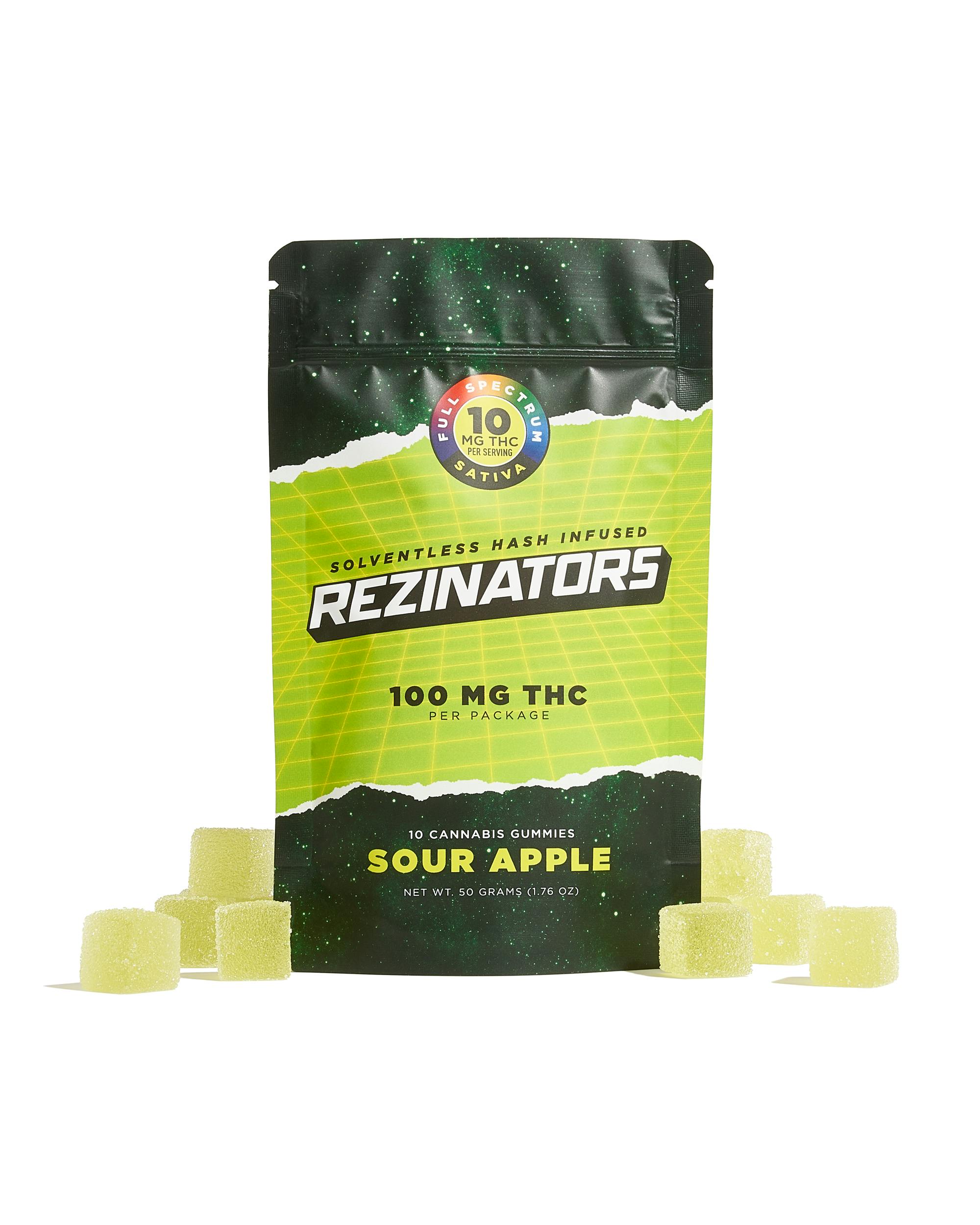 image of Sour Apple | Solventless Hash Gummies | 100mg | 10pk