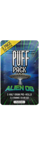 Puff Pre Roll Pack | 5pk 0.5g ea | Alien OG [H]-active