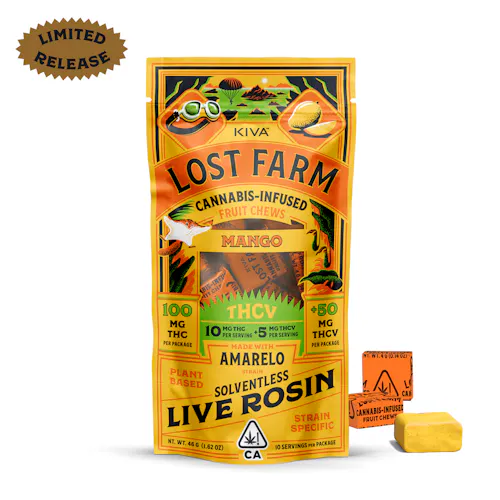 Lost Farm 10:5 Mango x Amarelo Live Rosin Fruit Chews [10pk]-active