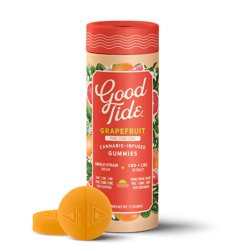 Product Good Tide - Grapefruit 1:1:1 THC:CBD:CBC Rosin Gummies (100mg 10pk)