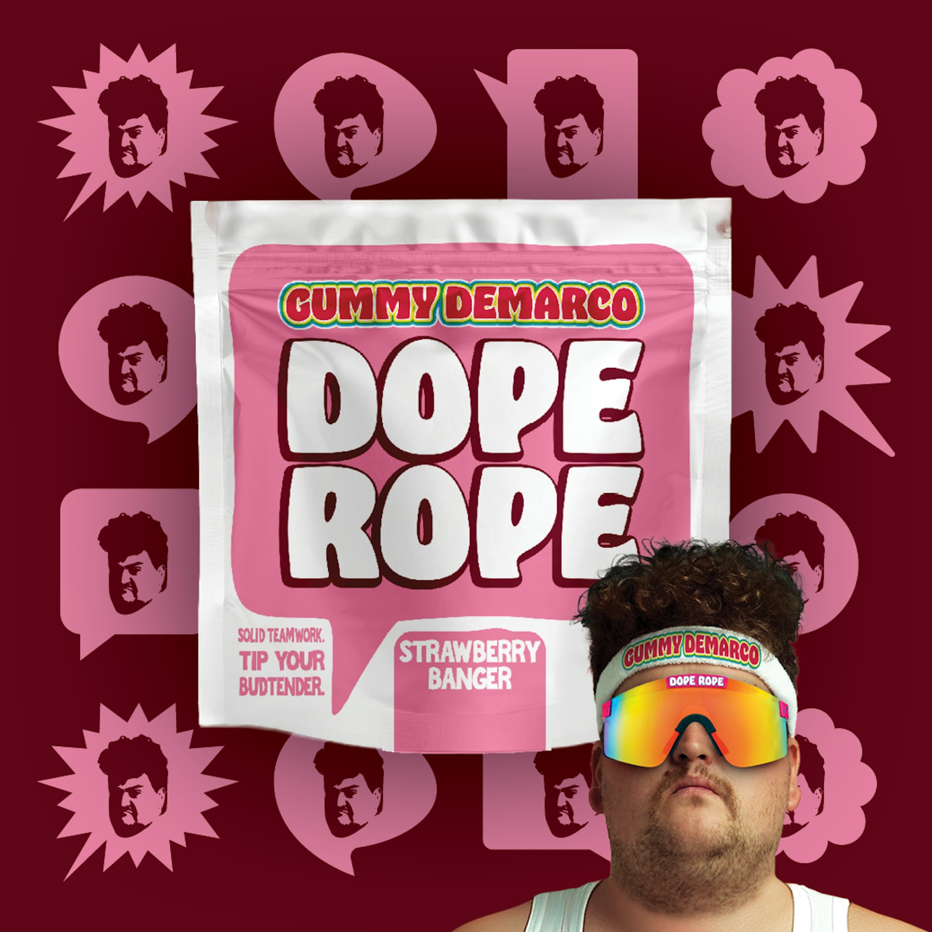 DOPE ROPE | Strawberry Banger | 200MG | Premium Gummy Rope