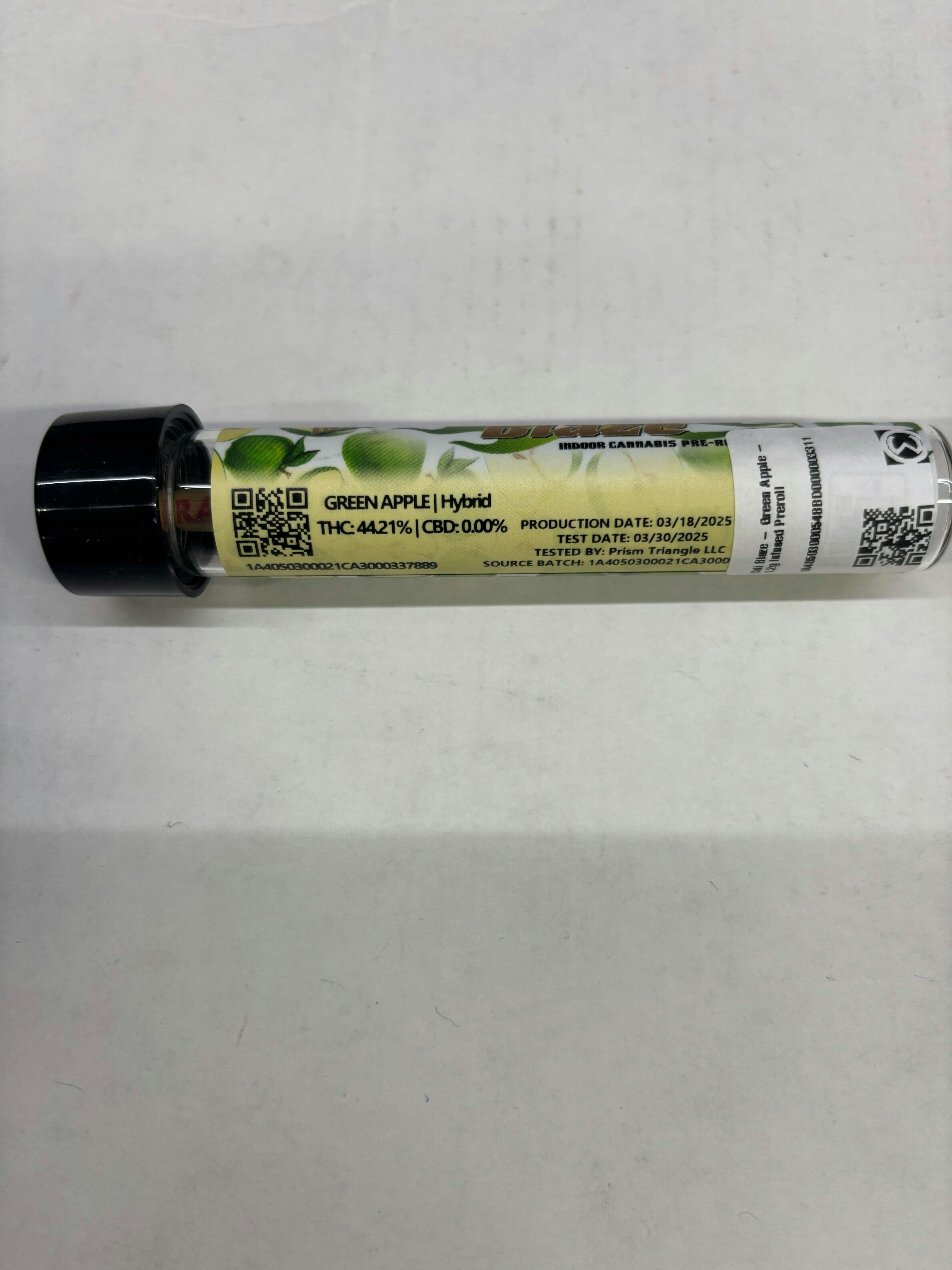 Cali Blaze - Green Apple - 1.2g Infused Preroll