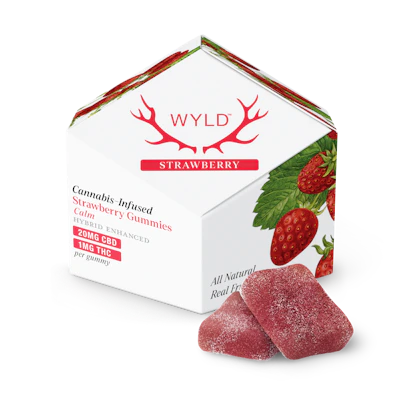 WYLD - 100mg Gummies 20:1 CBD/THC - Strawberry - EDIBLES by Wyld at King of Budz