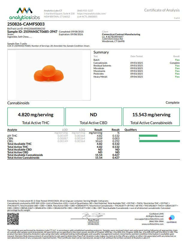 Camino Freshly Squeezed with CBG 5:10 Cannabis-Infused Gummies