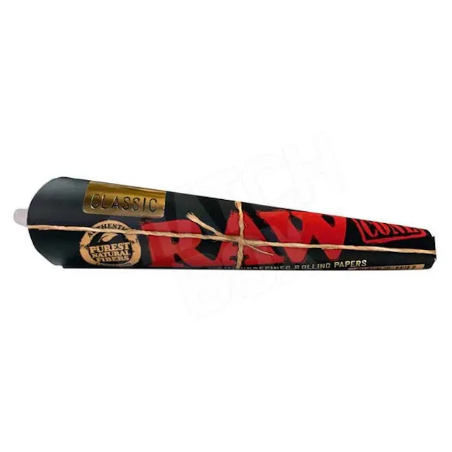 RAW Classic Cones Black 1 1/4 6pk (hybrid, papers rolling supplies)