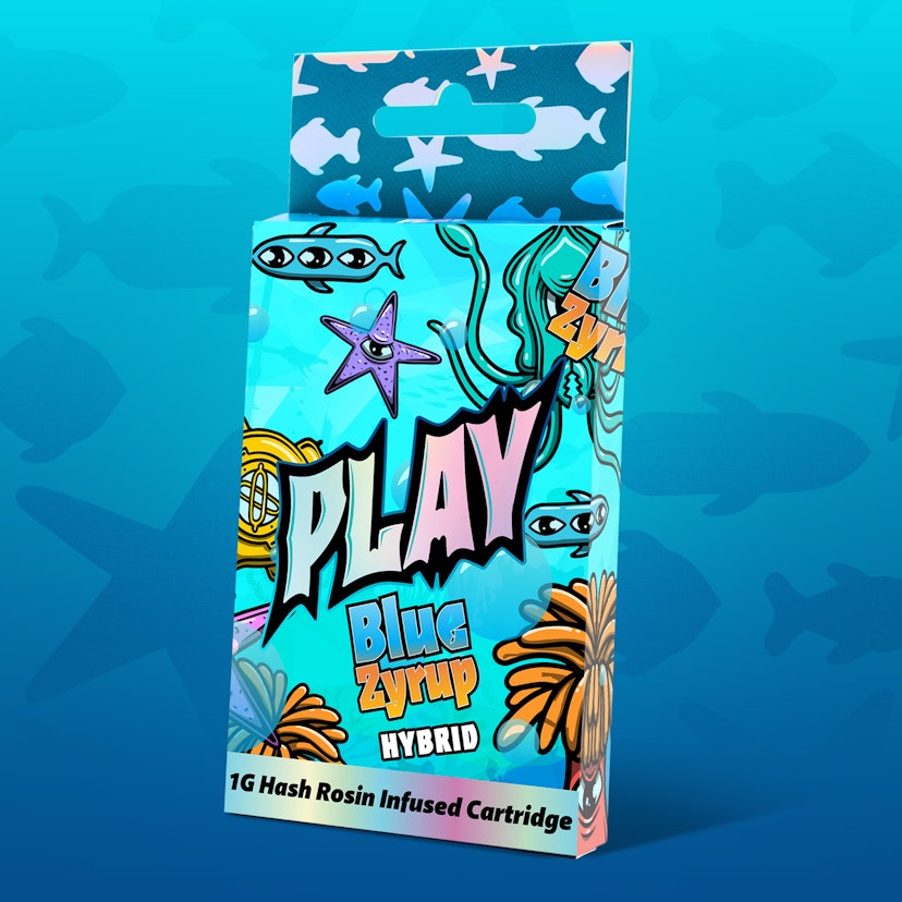 Play | Hash Rosin Infused Vape Cart - 1g - Blue Zyrup