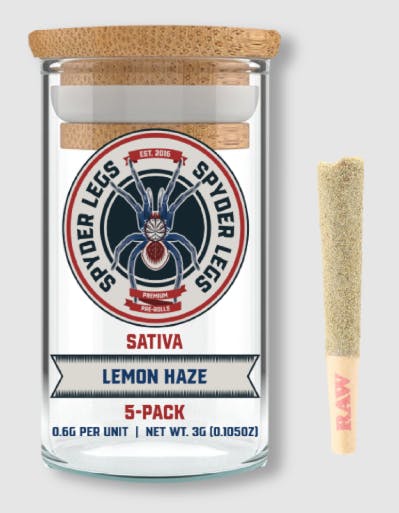 Product: Lemon Haze | 0.6g x 5pk | Infused | Spyder Legs