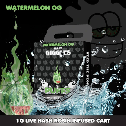 Giggles - 1g Live Rosin Cart - Watermelon OG
