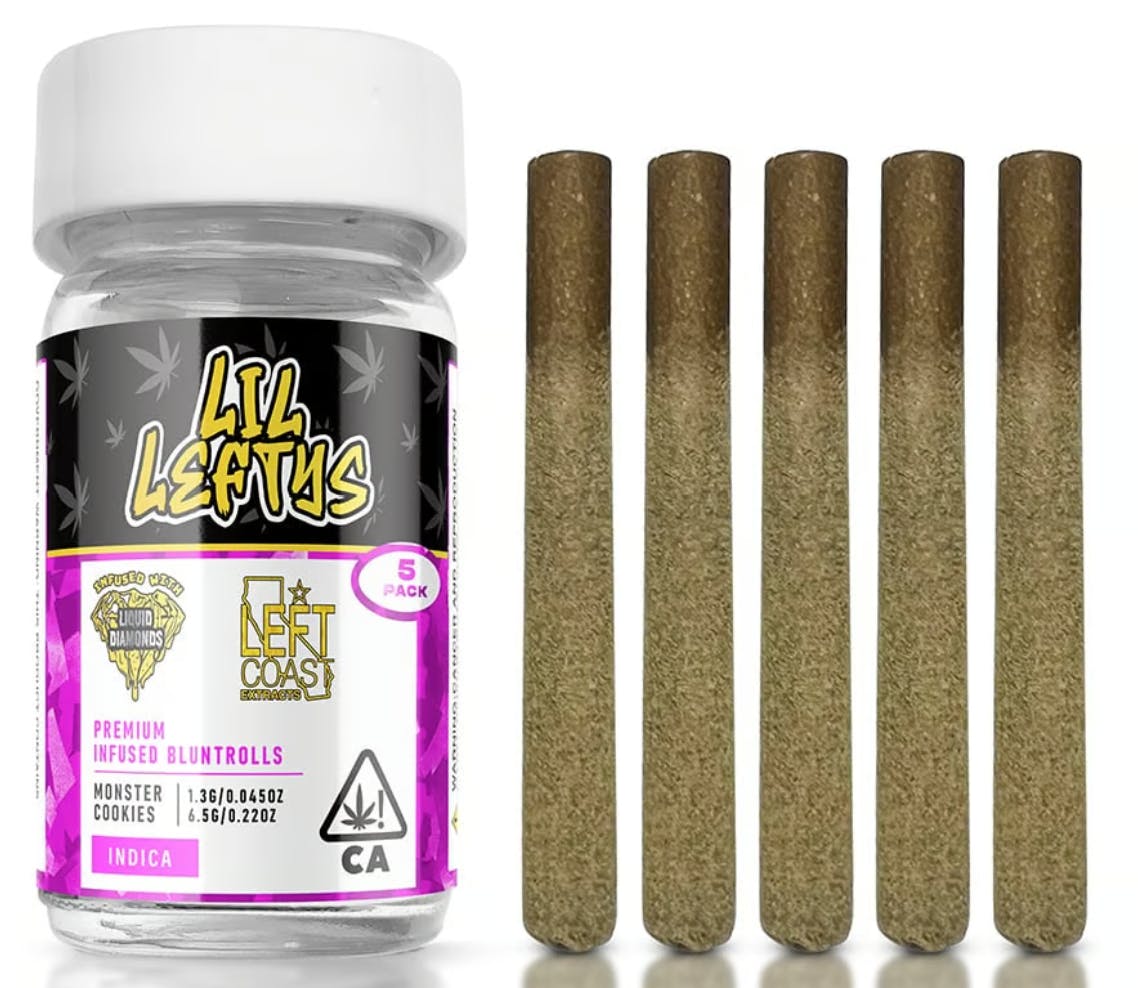 Left Coast | Monster Cookies | Infused Mini Blunt | 1.3g 5pk