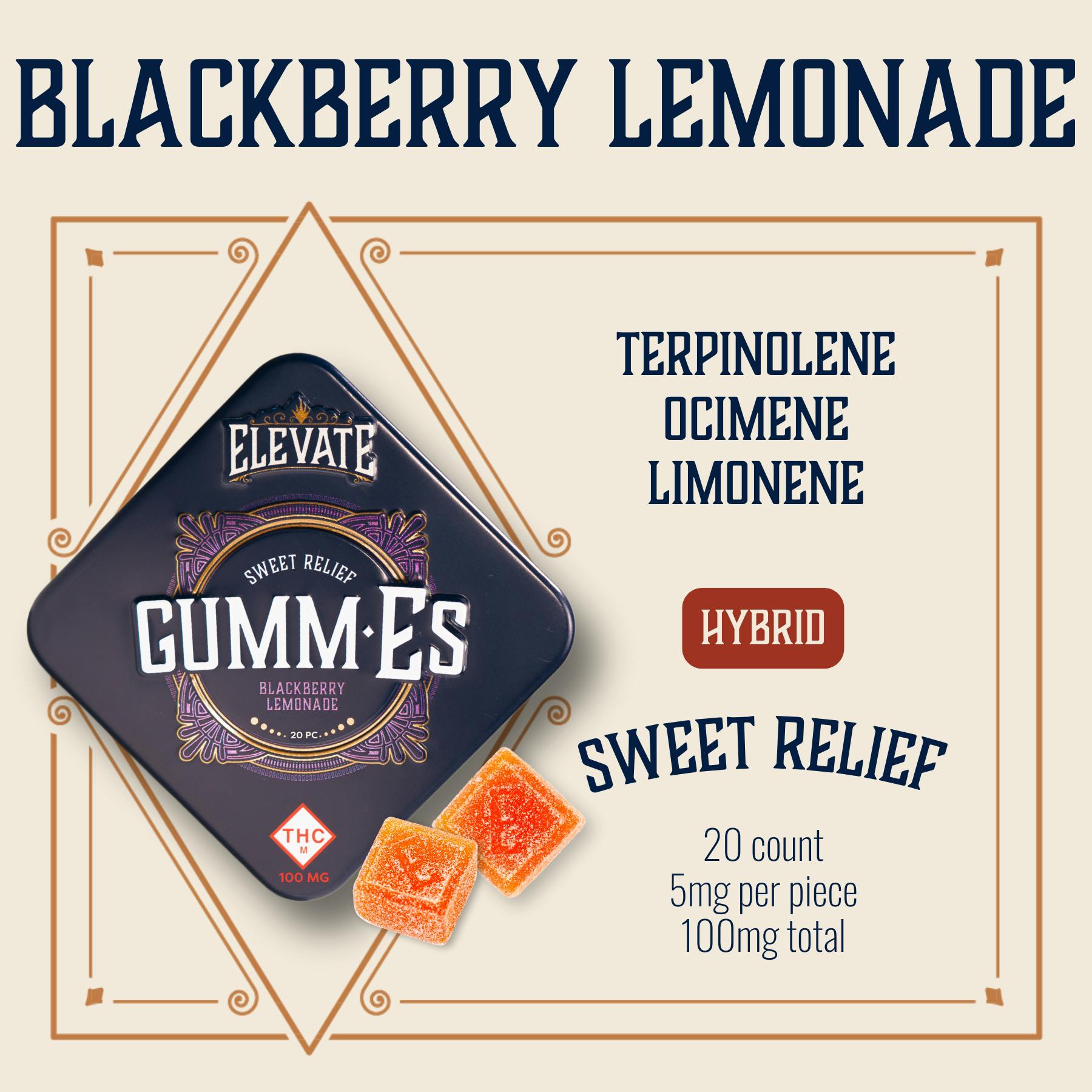 Blackberry Lemonade Hybrid Gumm-Es | 100mg 20-pack | Key Missouri
