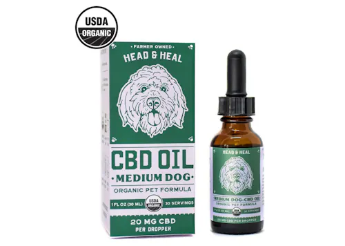 Head & Heal | CBD Oil for Medium Dogs | 600mg CBD / Bottle | 60 Servings-active