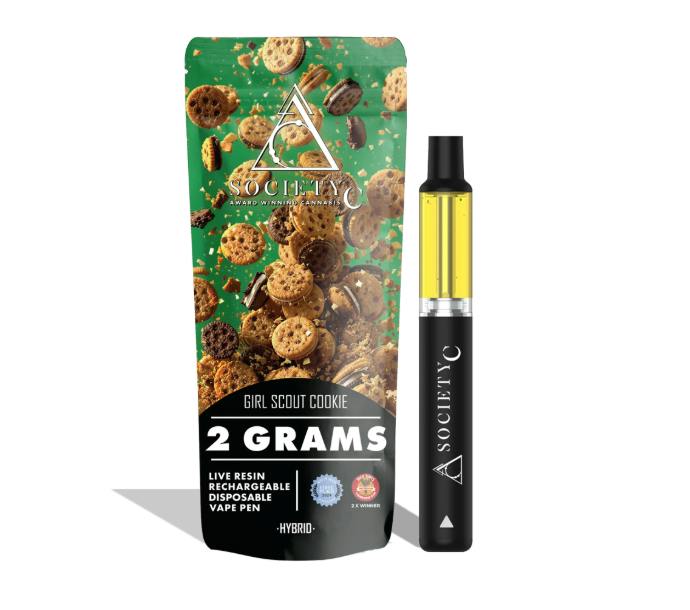 Girl Scout Cookie Live Resin Disposable Hybrid by Society C – Vapes at Gatsby Cannabis