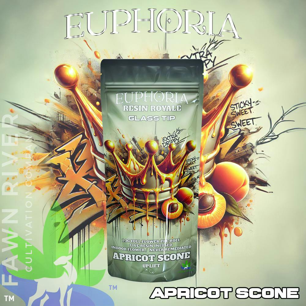 Euphoria - 1.3g Live Resin Infused Preroll - Apricot Scone