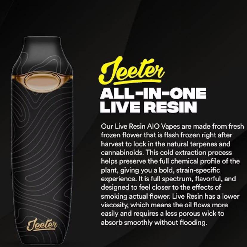 Jeeter 1g Live Resin Disposable Amnesia Haze