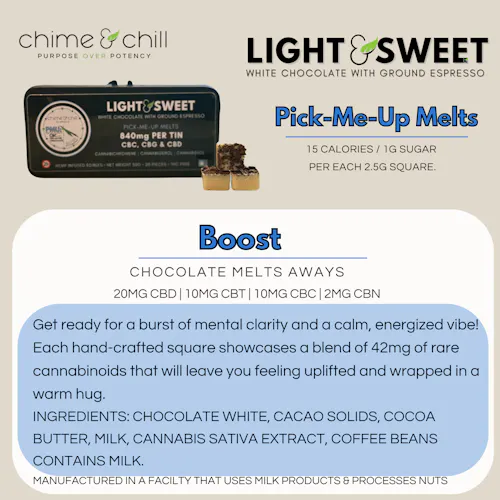 Chime & Chill | Chocolate Pick-Me-Up | CBG:CBC:CBD | THC Free | 20 pcs |-1