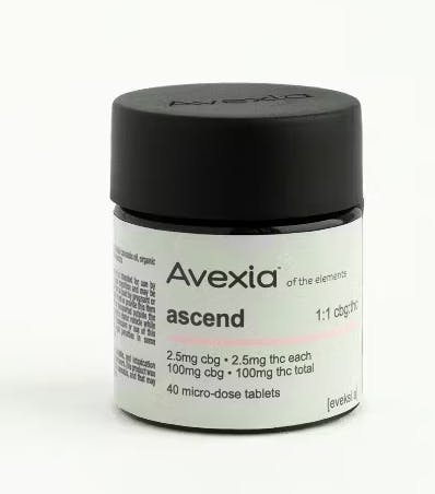 Avexia | Ascend Tablet | 1:1 THC:CBG | 100mg 40 Pack