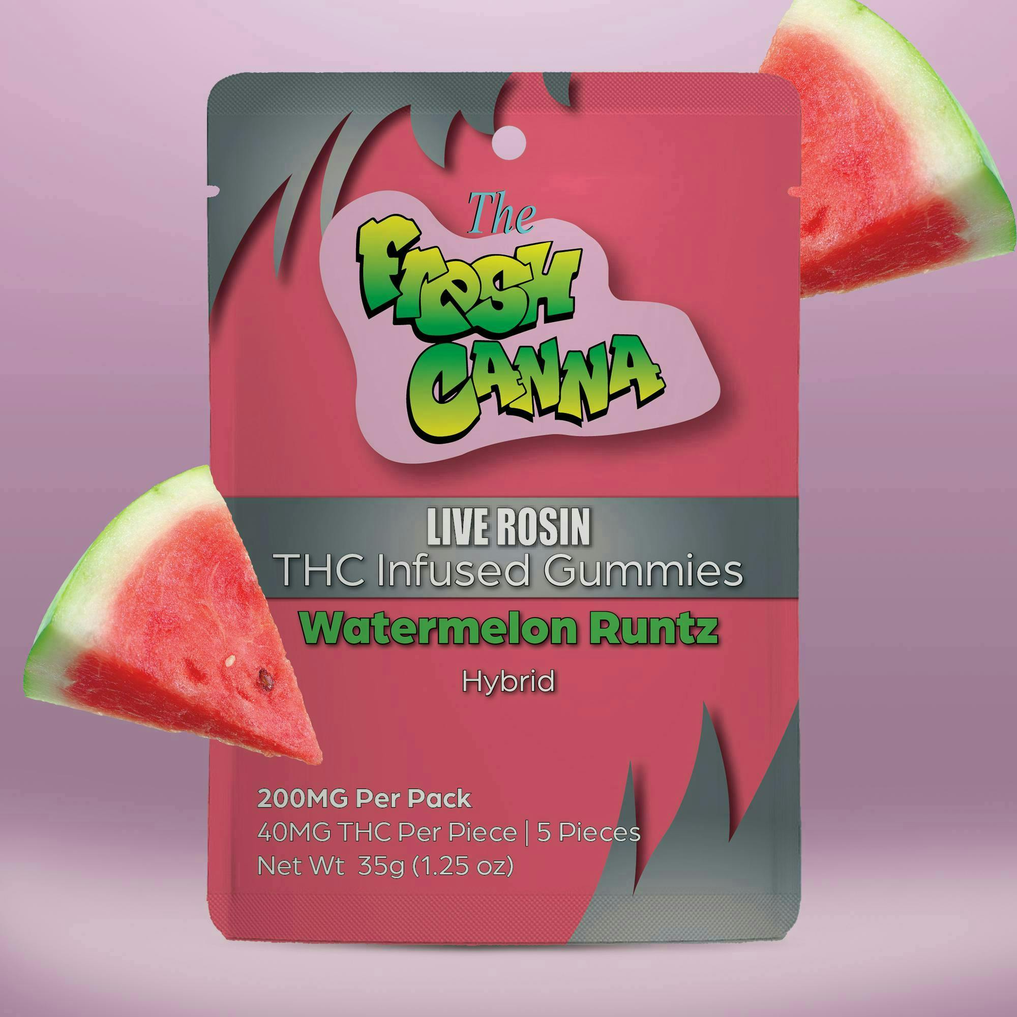 Fresh Canna | Live Rosin Gummies - 200mg - Watermelon Runtz