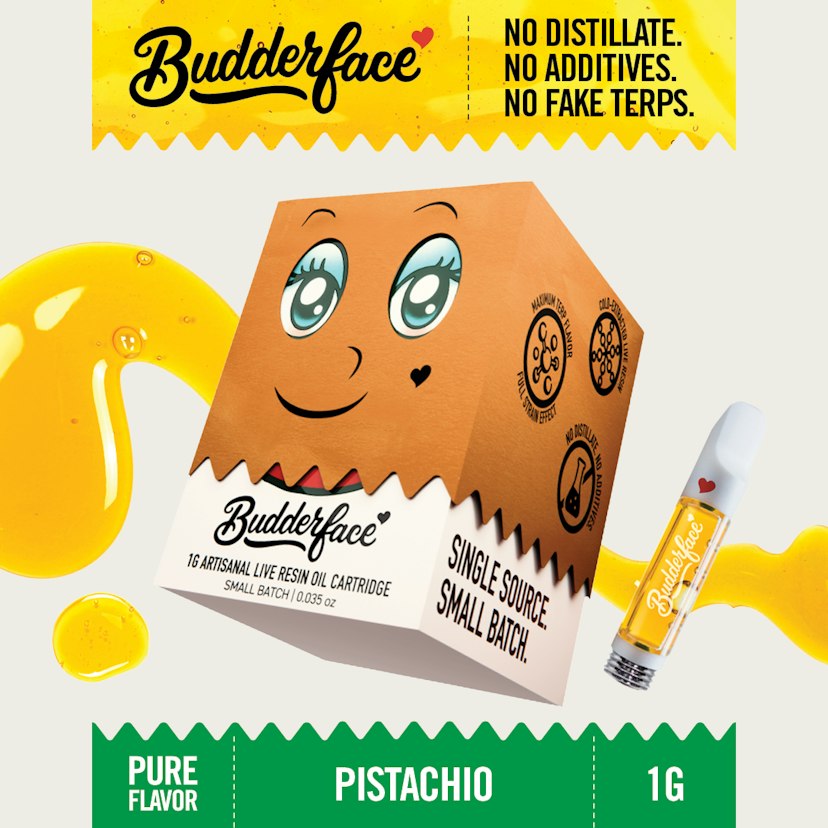 BUDDERFACE | Pistachio | 1G | Artisanal Live Resin 510 Vape Cart