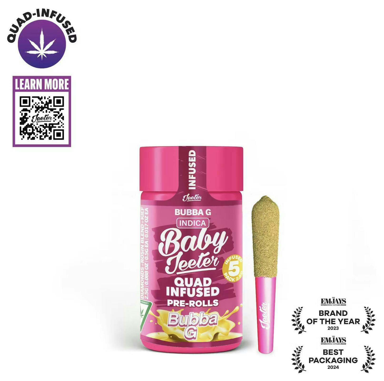 Jeeter BABY JEETER QUAD | BUBBA G INDICA — PRE_ROLLS