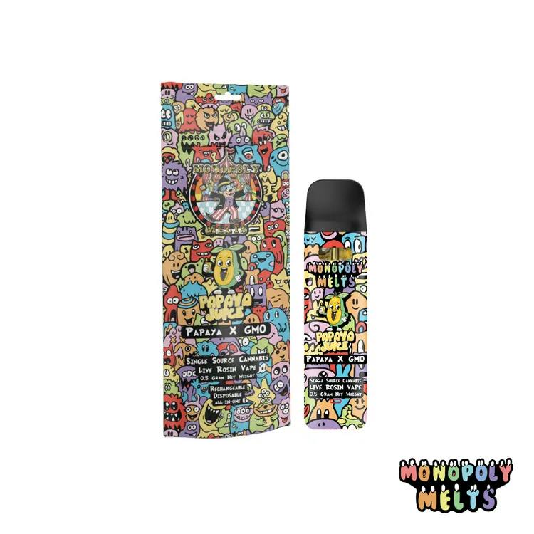 Monopoly Melts - .5g Live Rosin Disposable - Papaya Juice