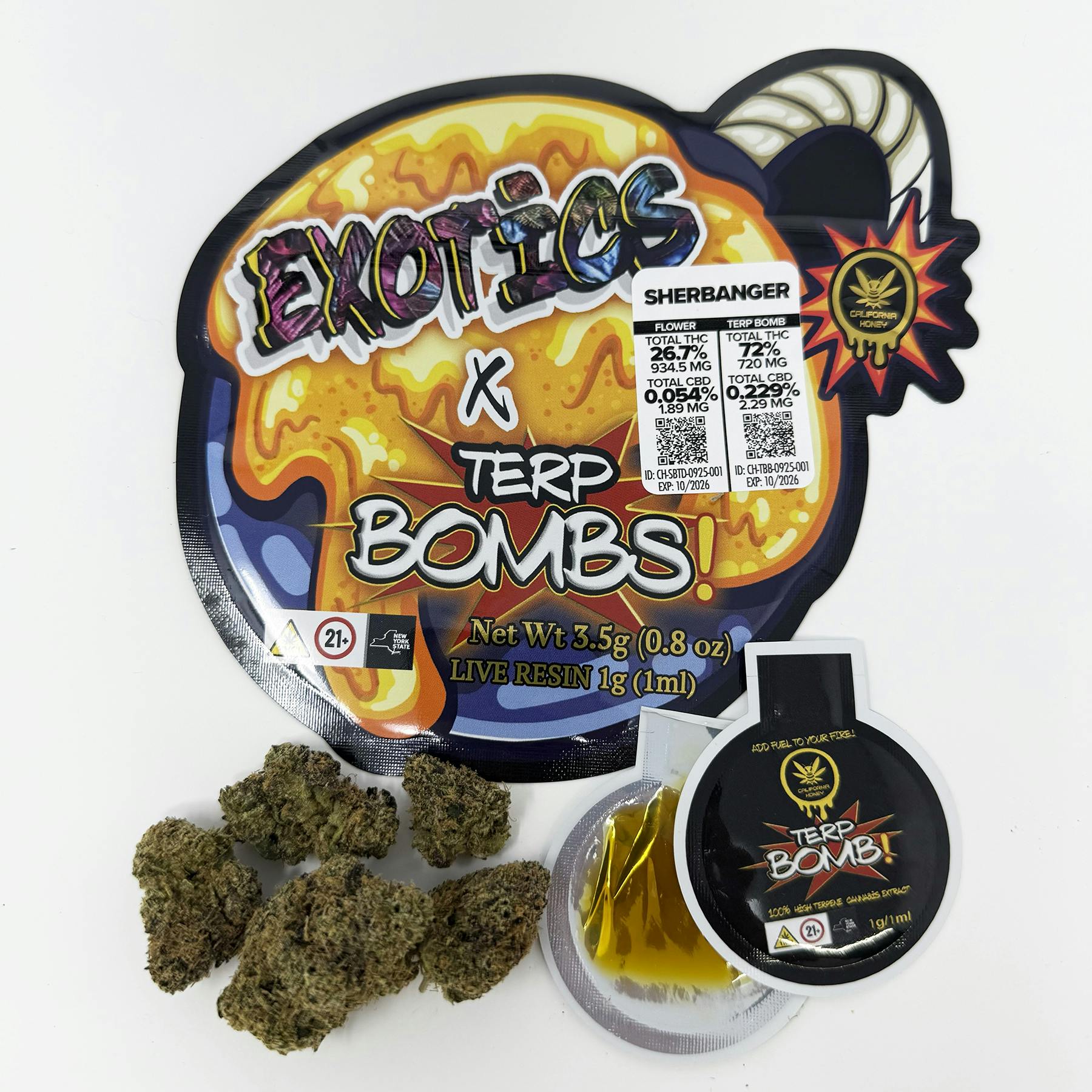 California Honey | Sherbanger | Terp Bomb | 3.5g + 1g Live Resin
