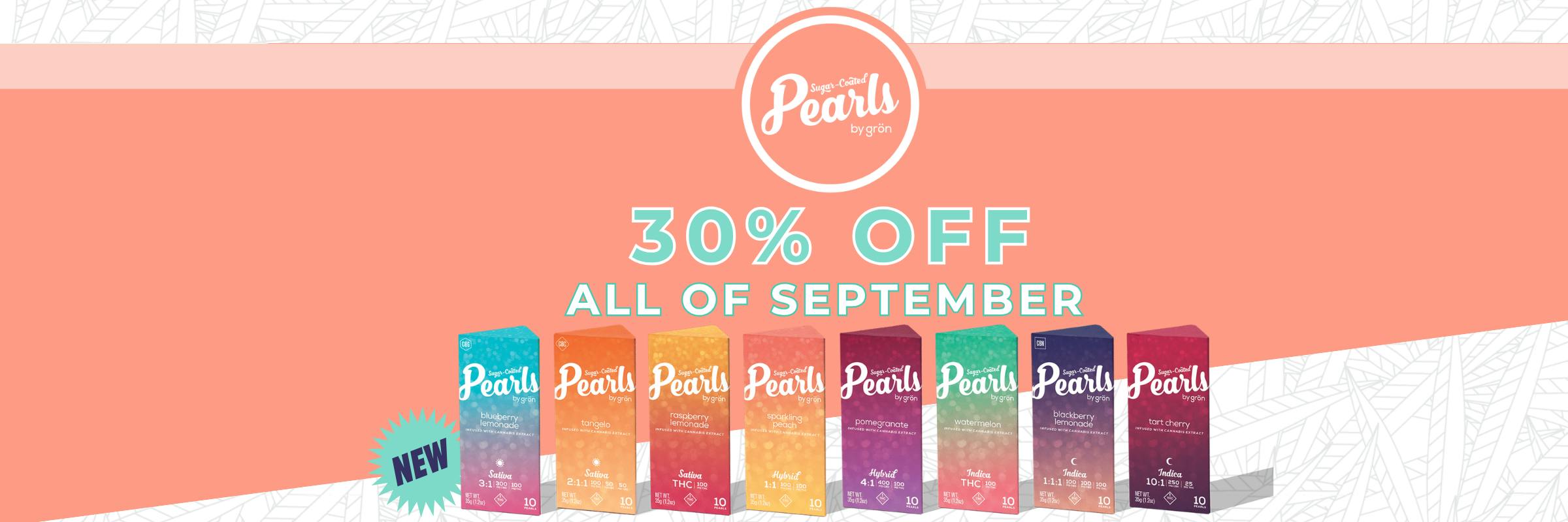 gron pearls 30% off all september