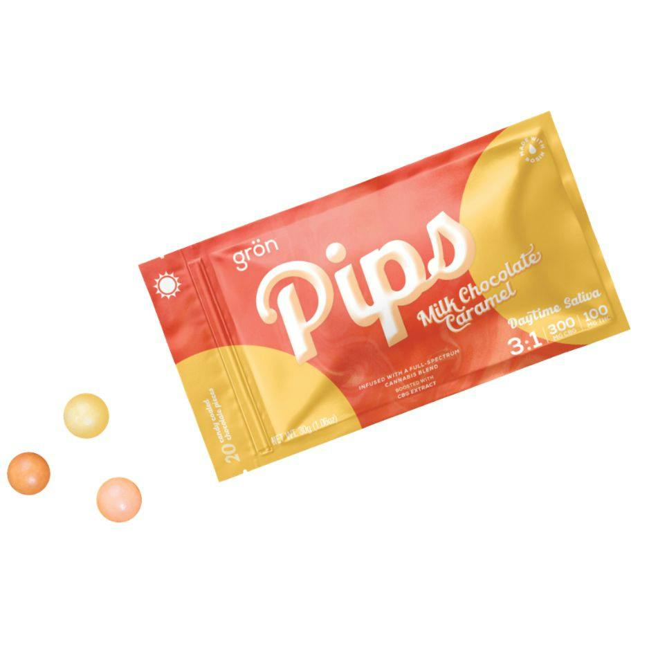 Product Pips - Chocolate Caramel Daytime - 20pk - 100mg THC - 300mg CBC