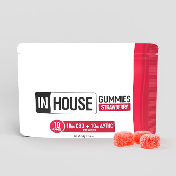 Strawberry Gummies [10pk] (100mg CBD/100mg THC)