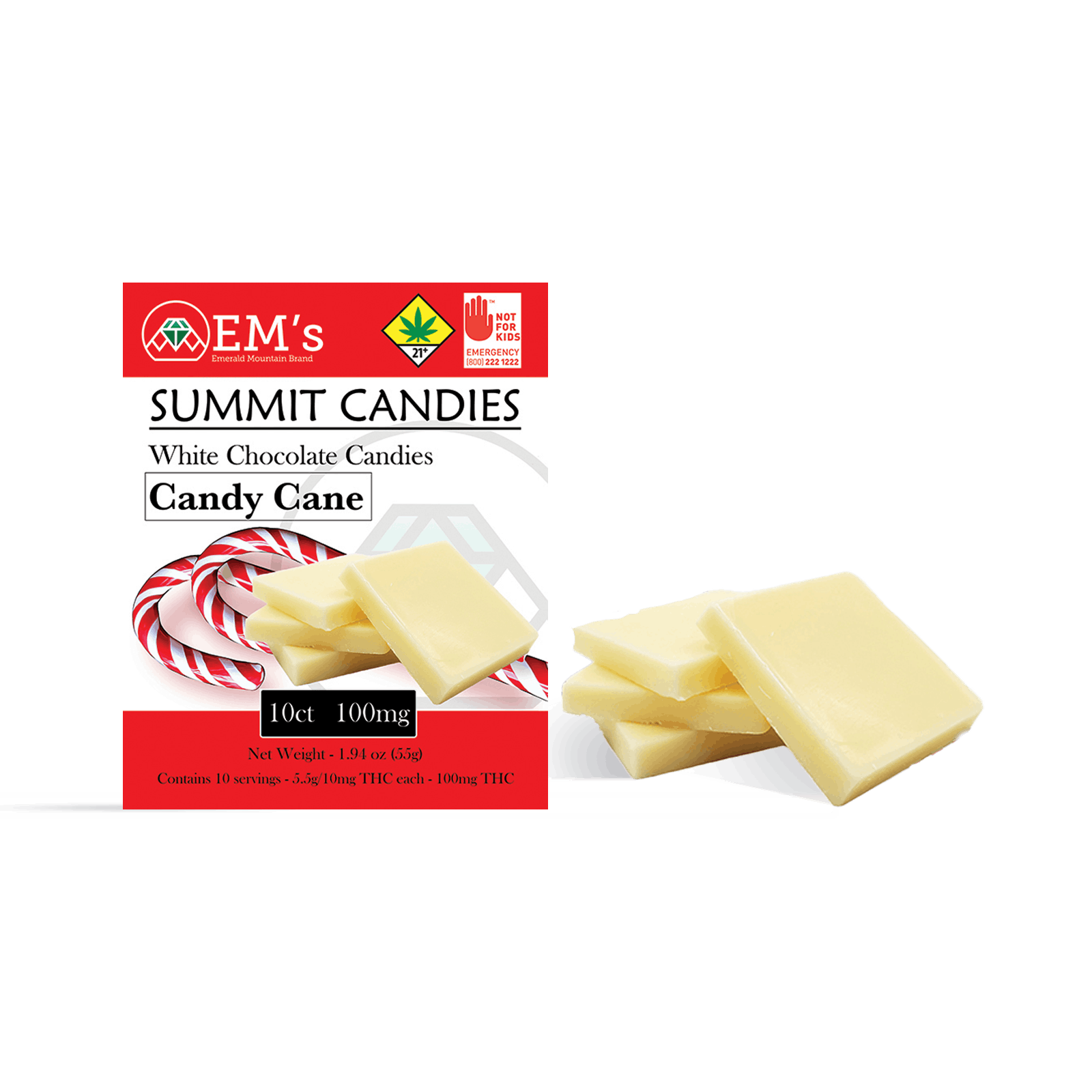 White Chocolate Candy Cane Candies 10pack in Zips Downtown