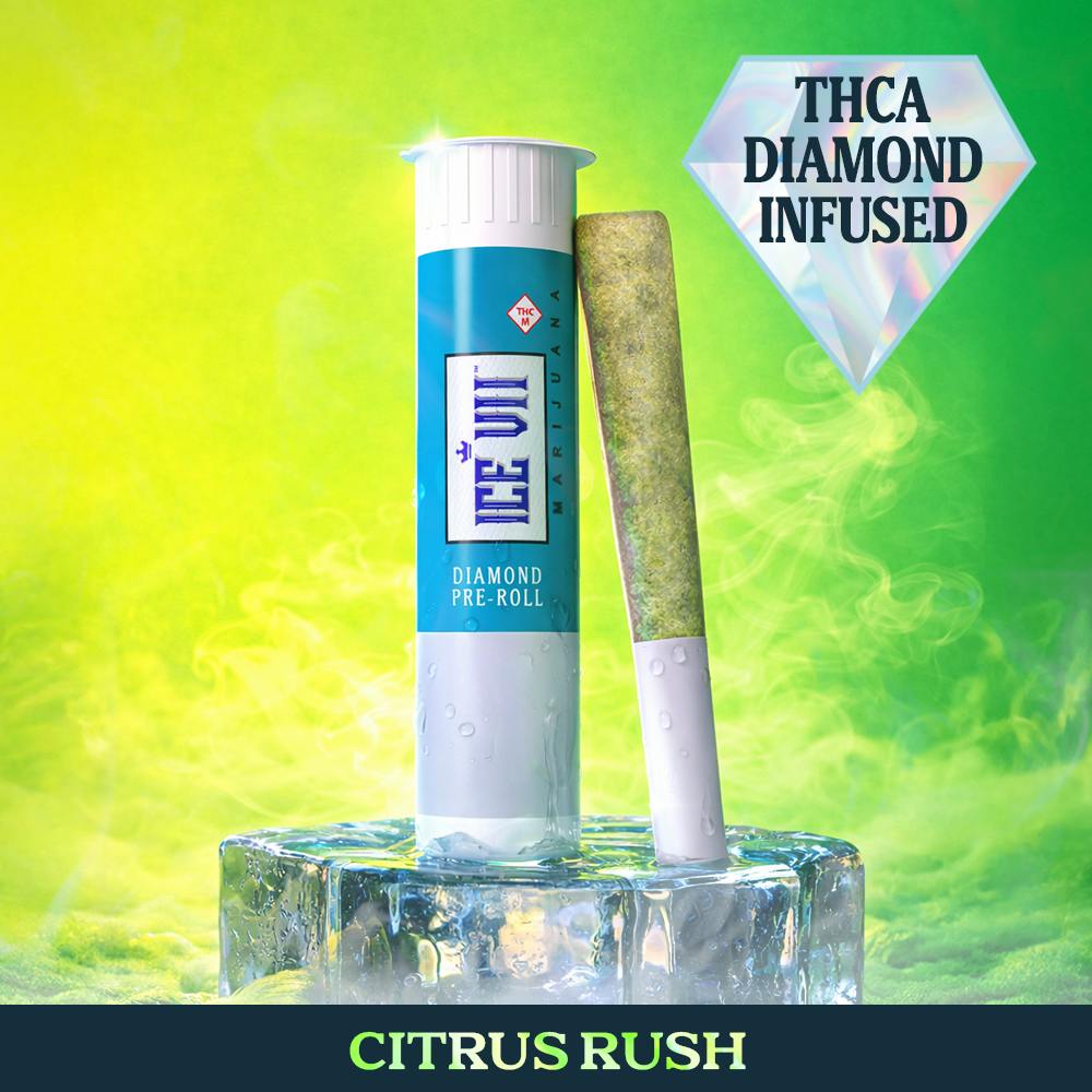 Ice VII: Infused Pre-Roll | Citrus Rush x Rager #2 | 1g | CODES