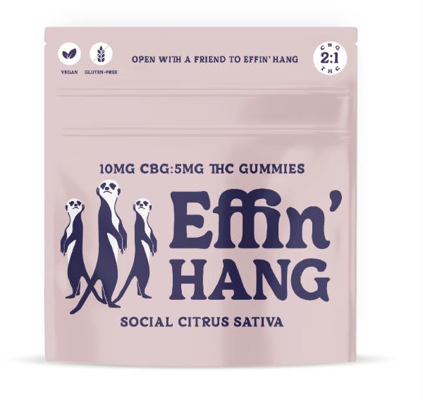 Photo of Effin’ Hang Social Citrus Sativa Gummies 2:1 CBG:THC- 20 Pack