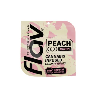 Flav - 100mg Gummies - Peach Rings - EDIBLES by Flav at King of Budz