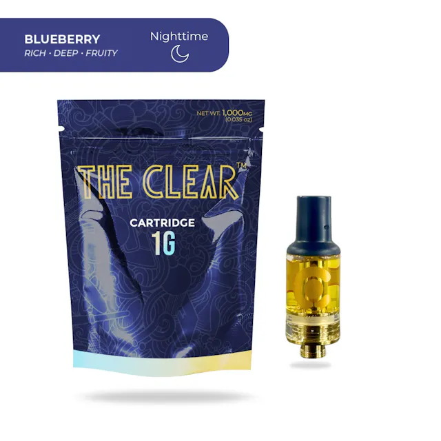 The Clear Cartridge Blueberry 1g (indica, cartridges)