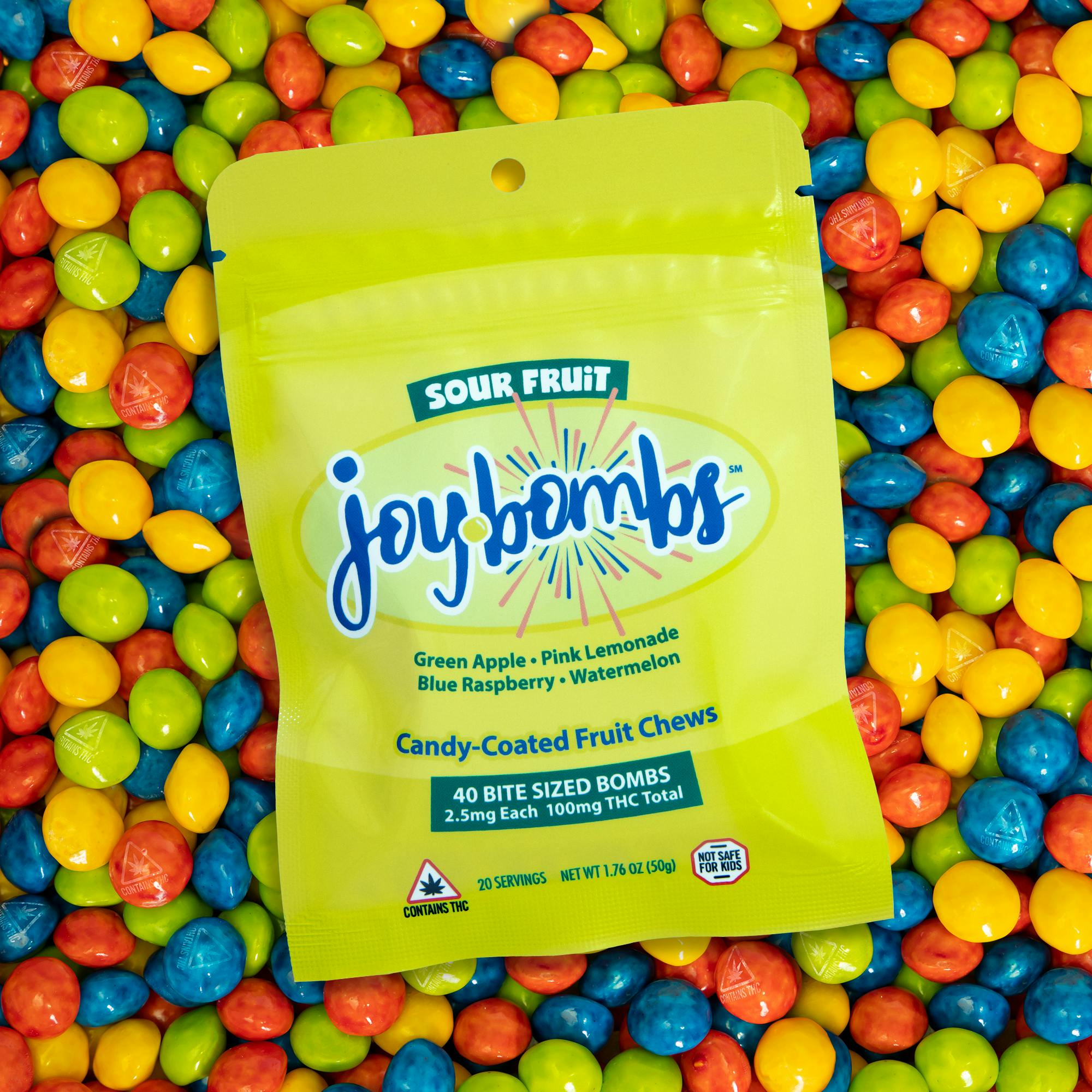 Joy Bombs Sour Fruit (40pk) - 2.5mg THC ea (100mg Total)