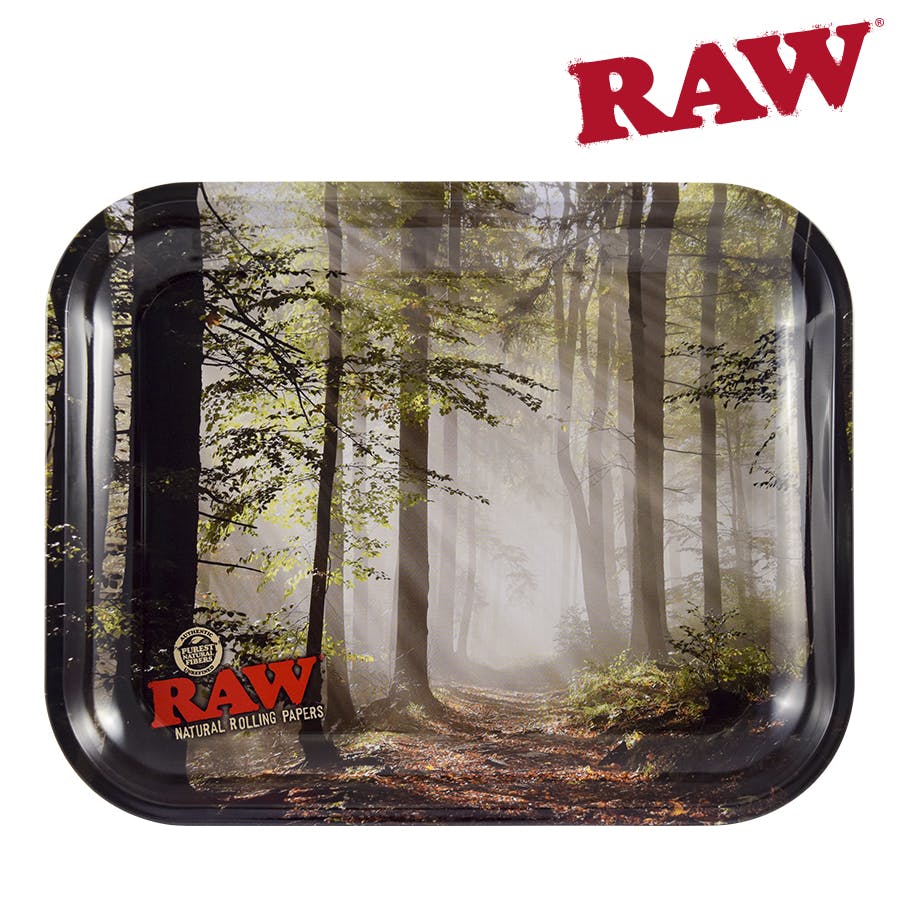 Raw | Large Smokey Trees Rolling Tray - 13.6in x 11in