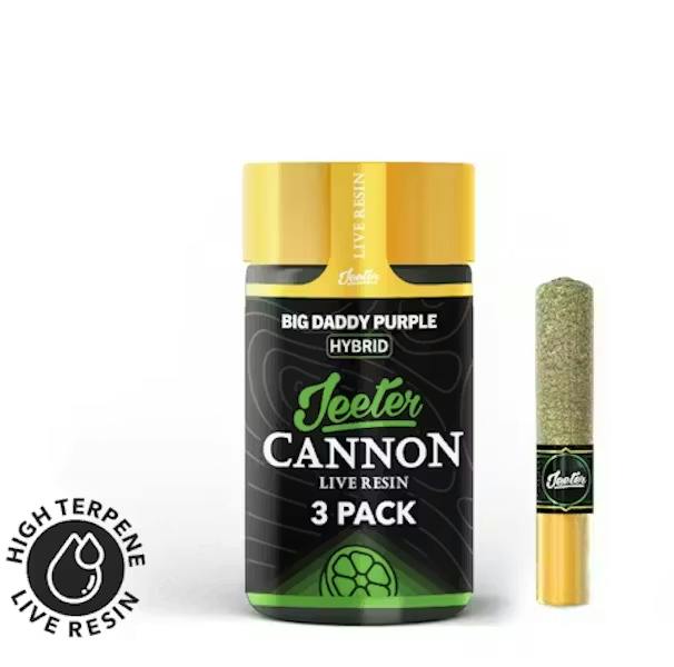 Jeeter - Cannon - 3pk .5 Live Resin Infused Prerolls - (1.5g) - Hybrid - **BIG DADDY PURPLE**